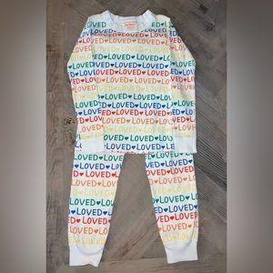 Hanna Andersson “Loved” Long John Pajamas Size 110 (5)